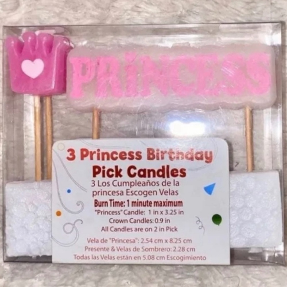 💞 New 3-Piece Princess Candle Set